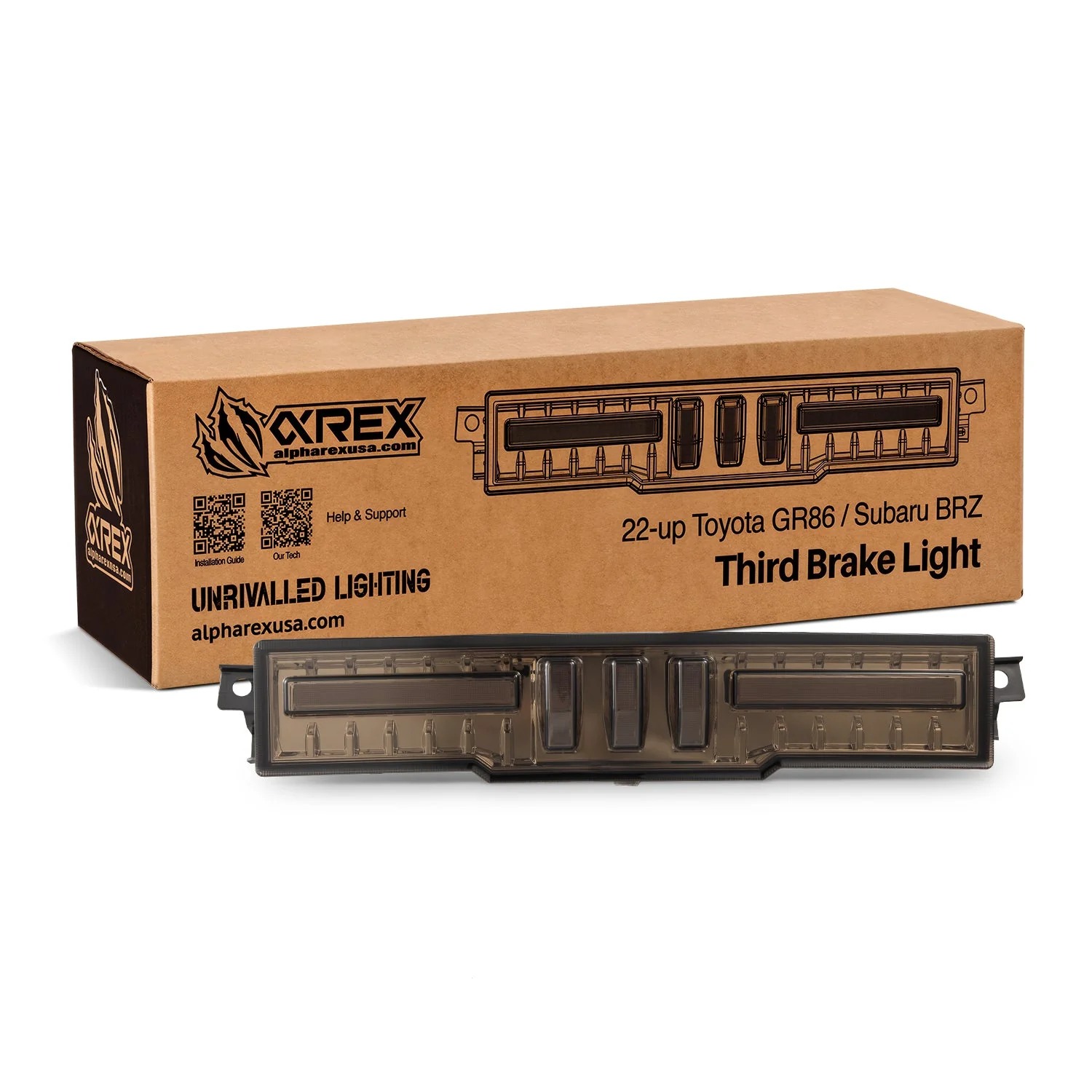 AlphaRex NOVA-Series Prismatic LED Fourth Brake Light - Smoke Clear: 21-26 Toyota GR86/Subaru BRZ