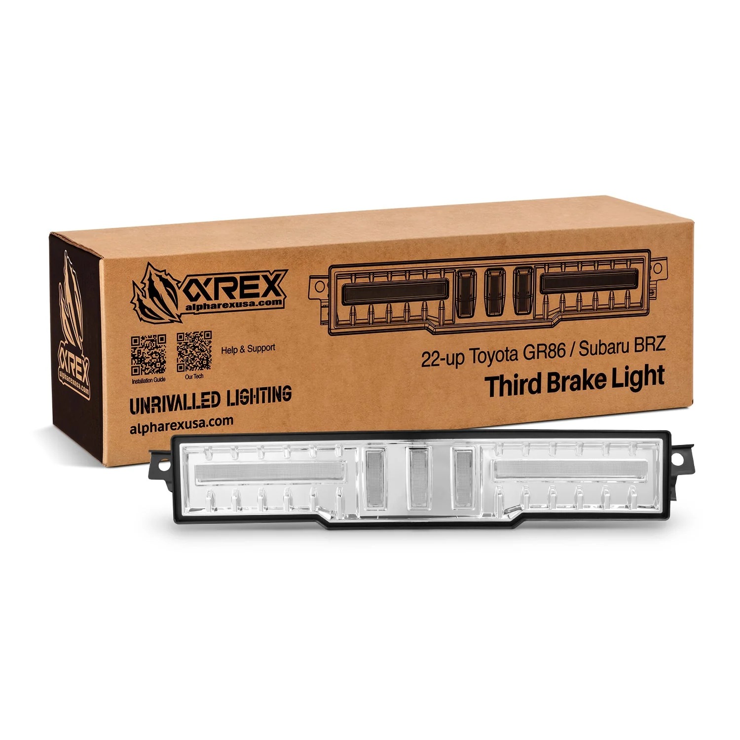 AlphaRex NOVA-Series Prismatic LED Fourth Brake Light - Chrome: 21-26 Toyota GR86/Subaru BRZ