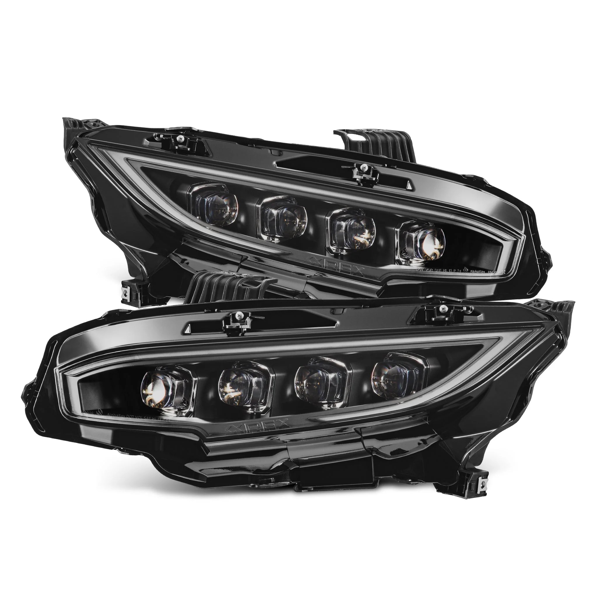 AlphaRex NOVA-Series Headlights - Black: 16-21 Honda Civic